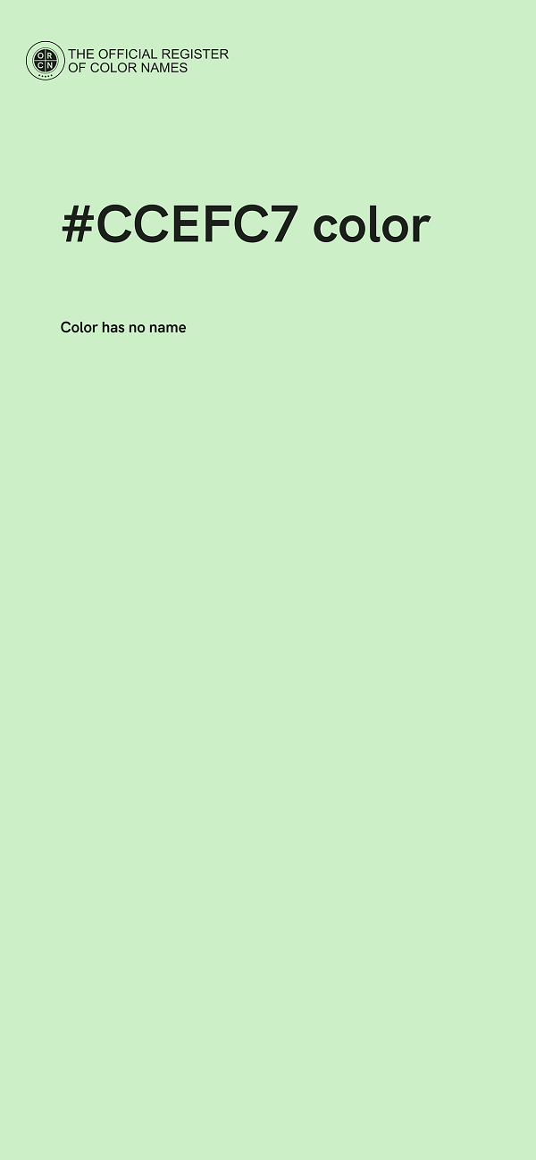 #CCEFC7 color image