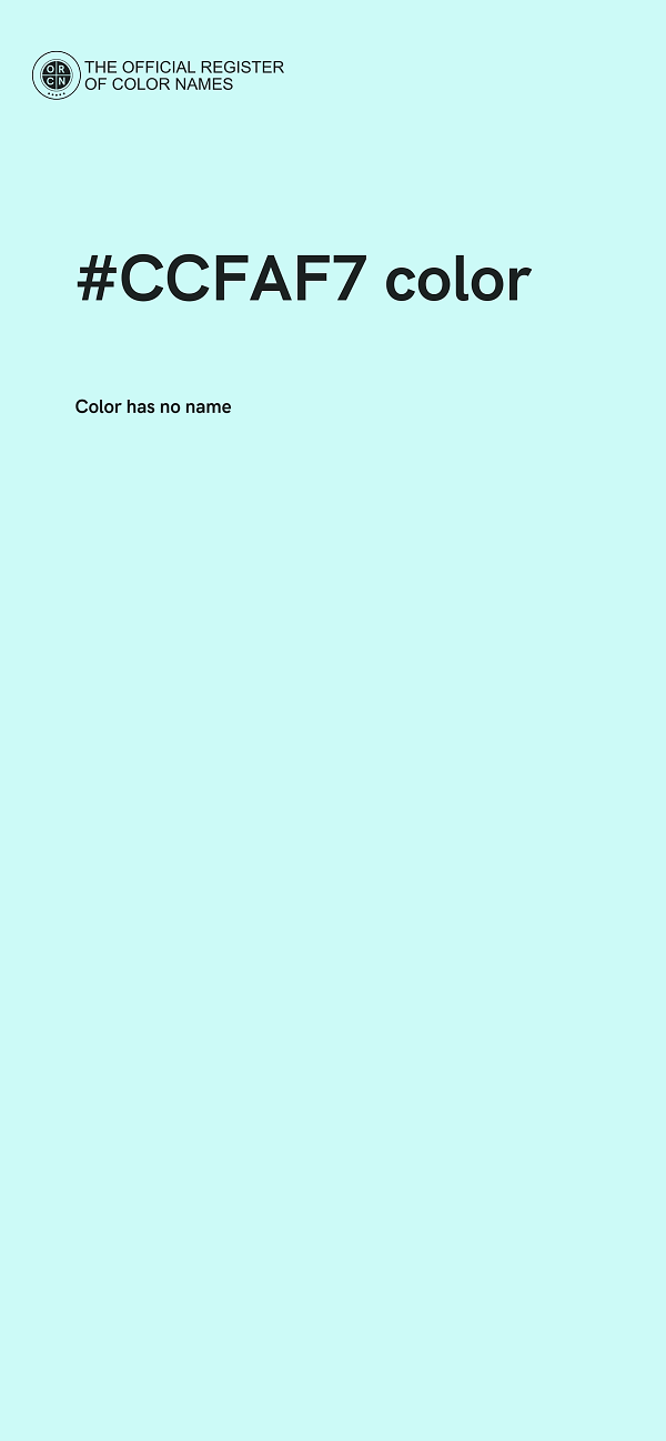 #CCFAF7 color image