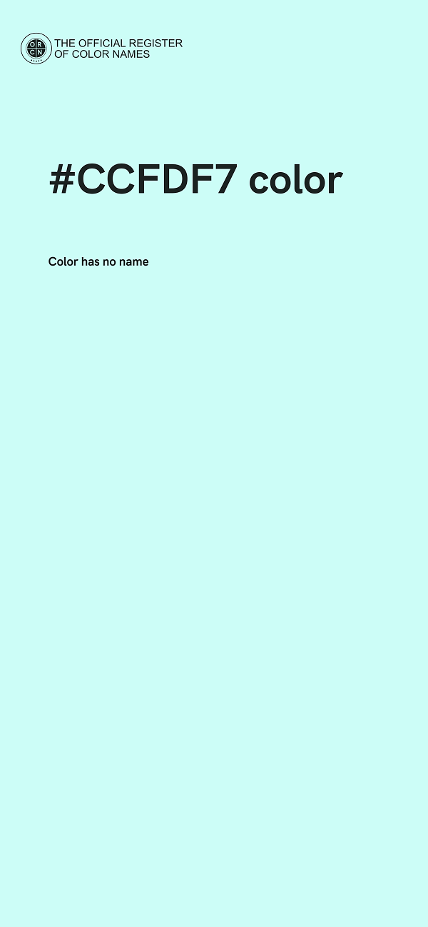 #CCFDF7 color image
