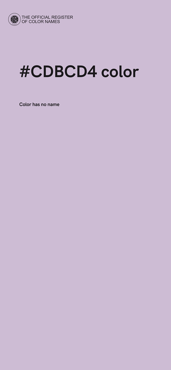 #CDBCD4 color image