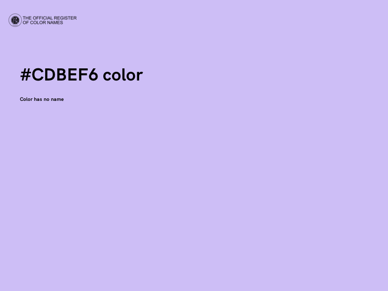 #CDBEF6 color image