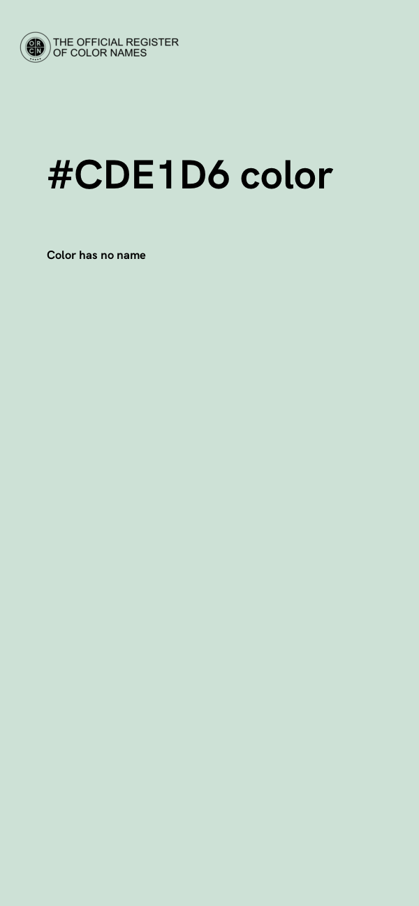 #CDE1D6 color image