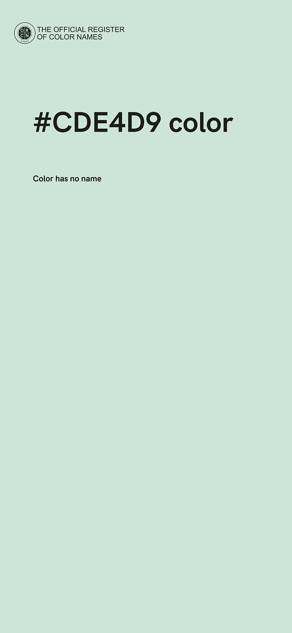 #CDE4D9 color image