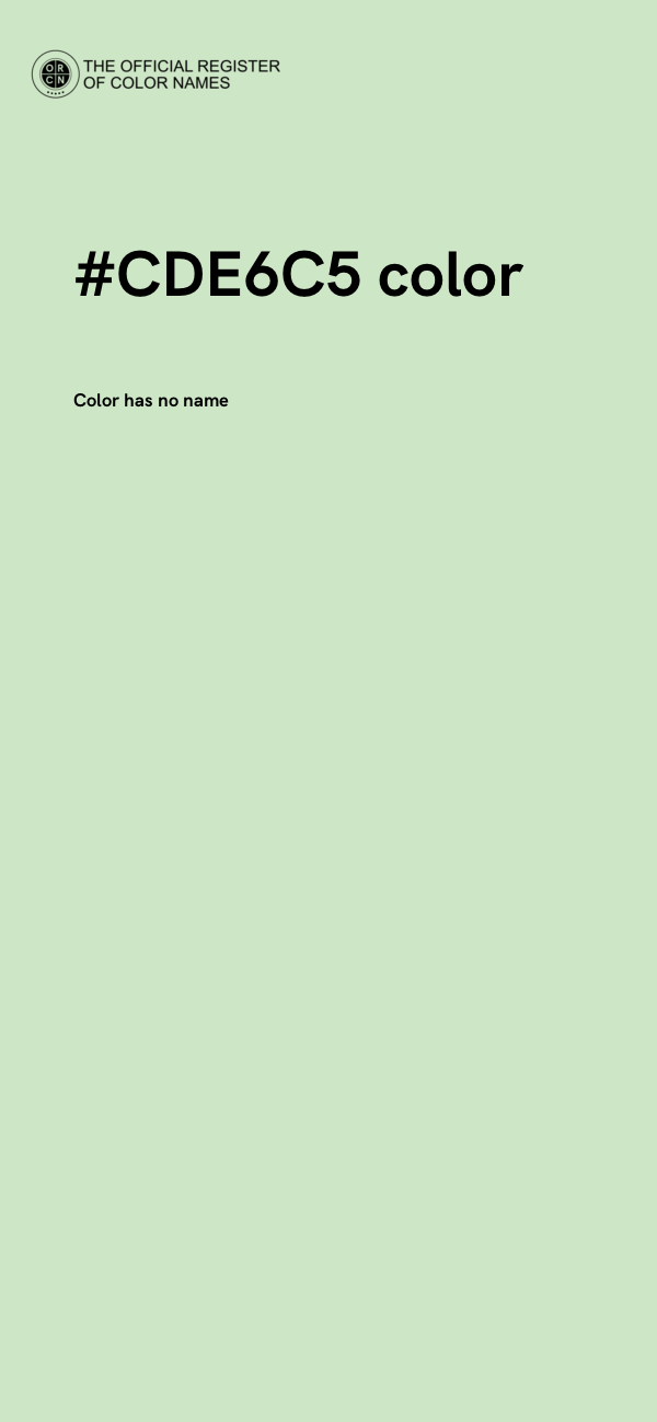 #CDE6C5 color image