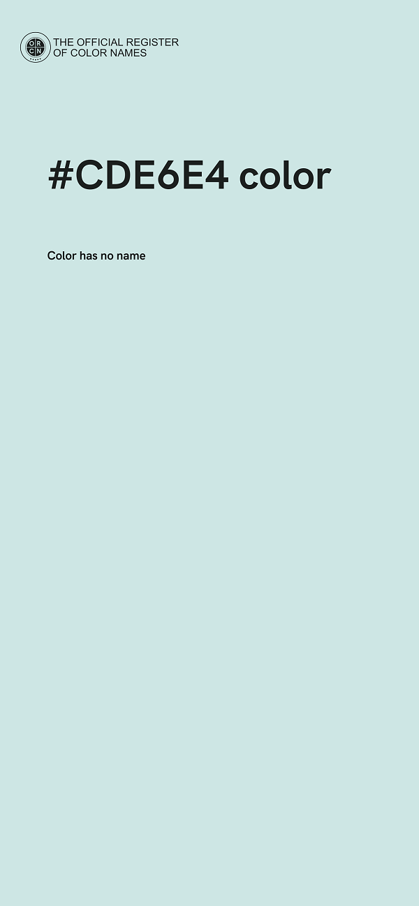 #CDE6E4 color image