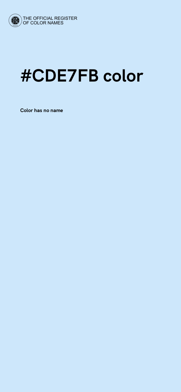 #CDE7FB color image