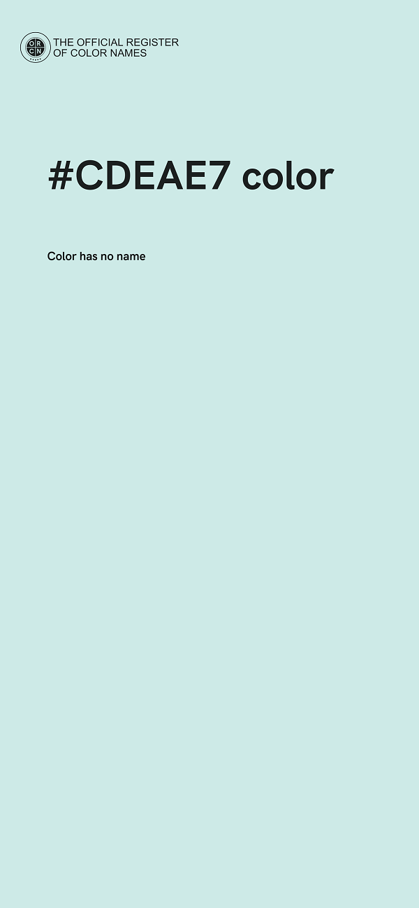 #CDEAE7 color image