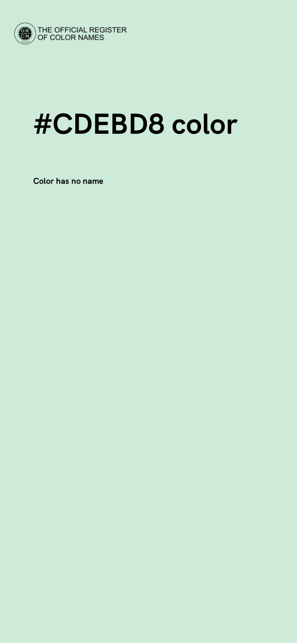#CDEBD8 color image
