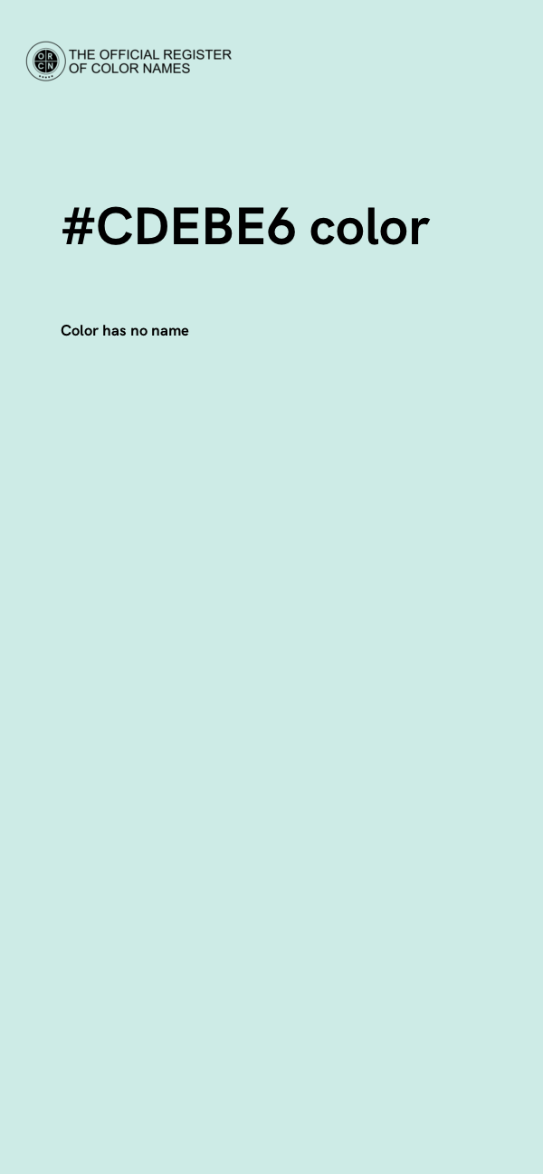 #CDEBE6 color image