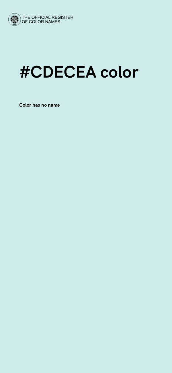 #CDECEA color image