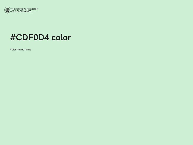 #CDF0D4 color image