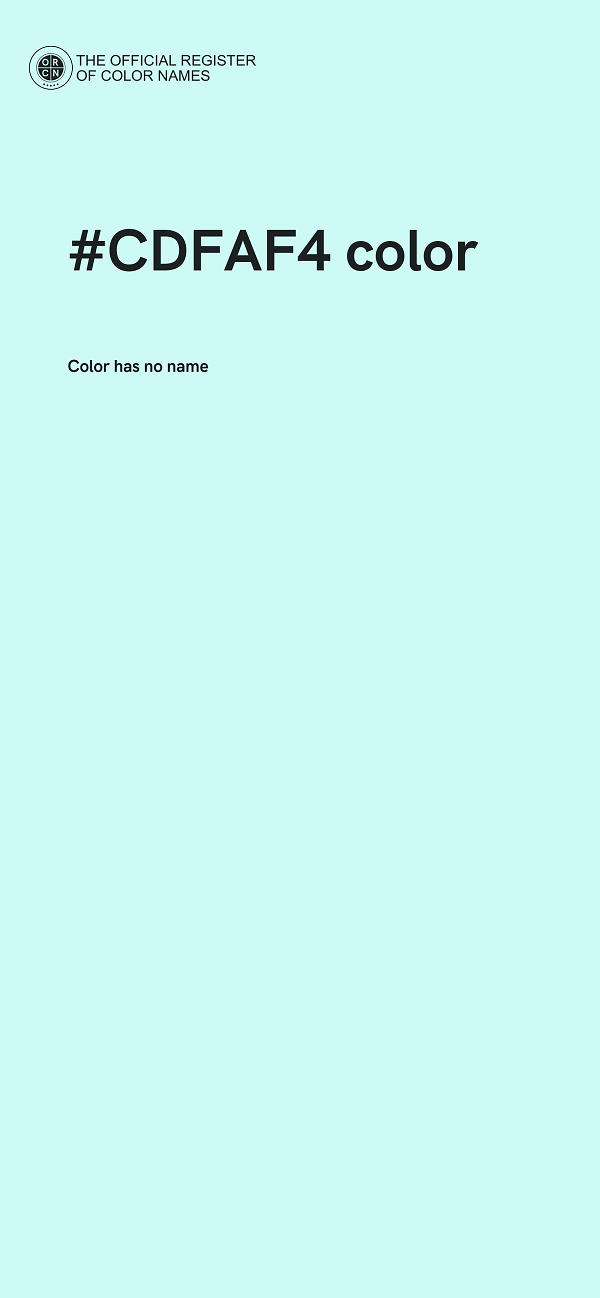 #CDFAF4 color image