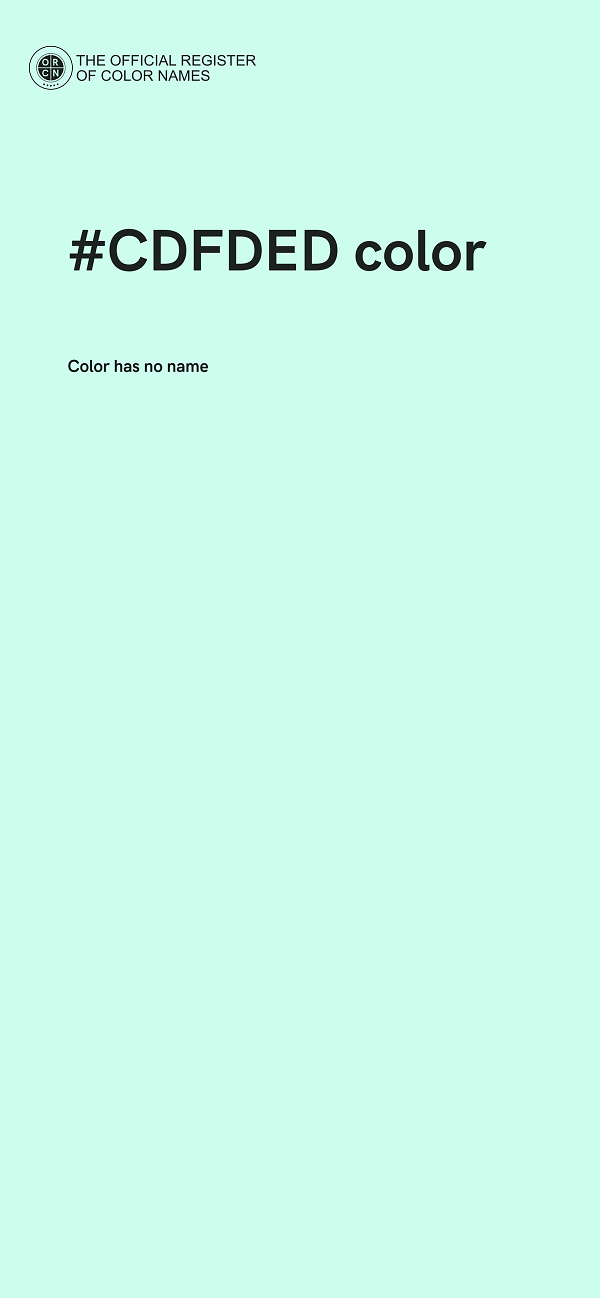 #CDFDED color image