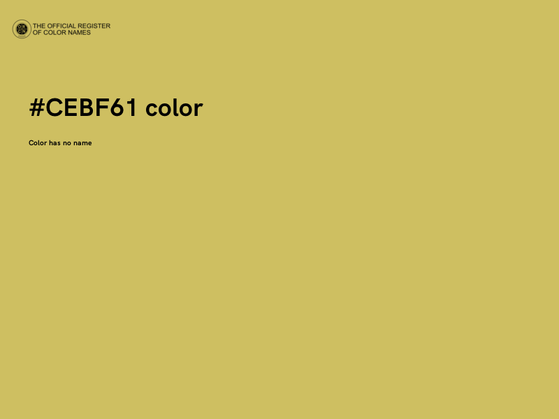 #CEBF61 color image
