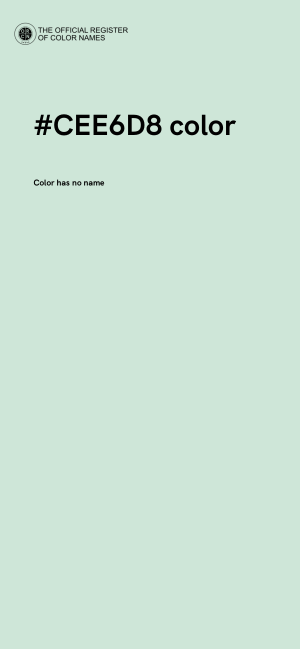 #CEE6D8 color image