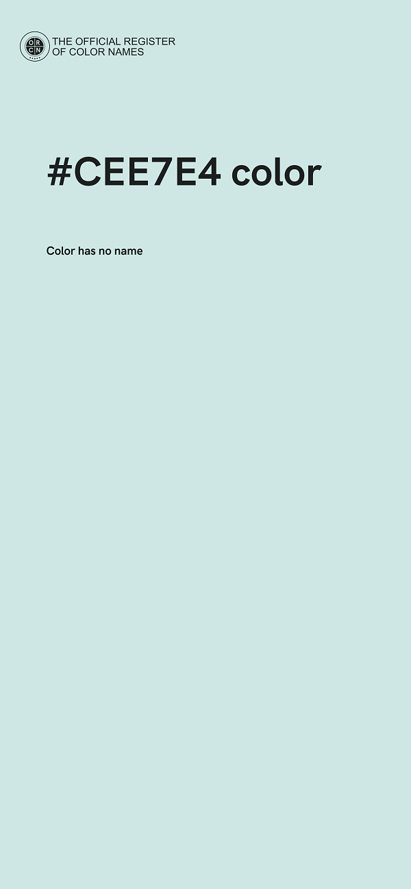 #CEE7E4 color image