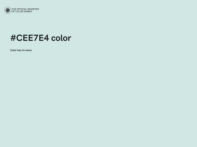 #CEE7E4 color image