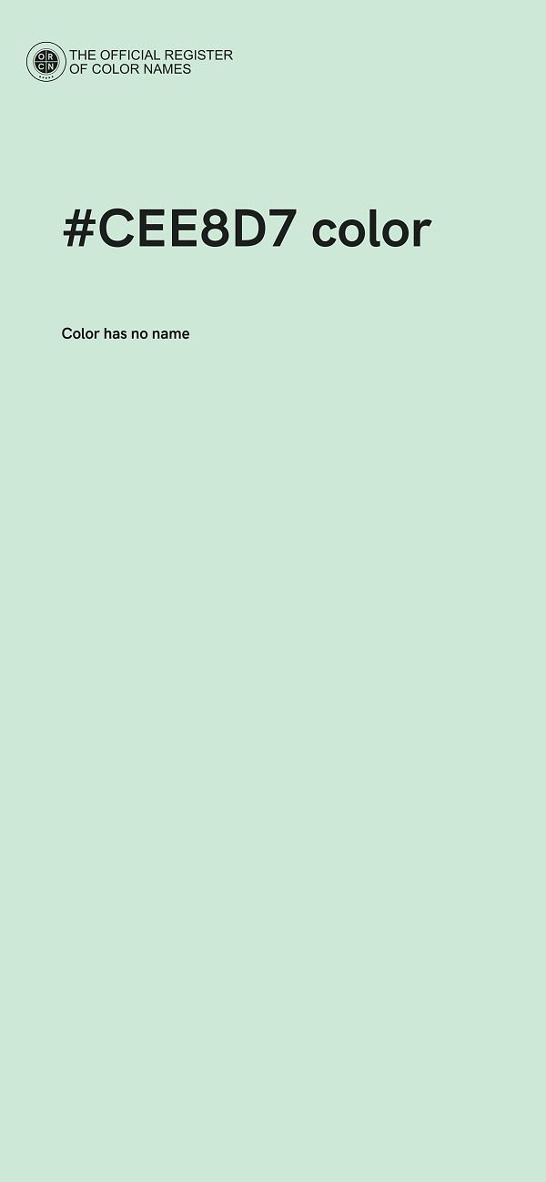 #CEE8D7 color image