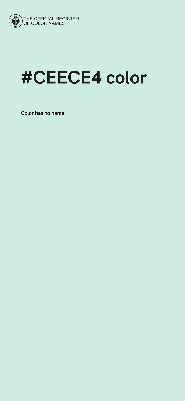 #CEECE4 color image