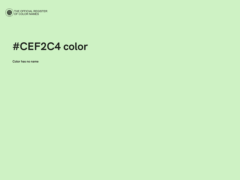 #CEF2C4 color image