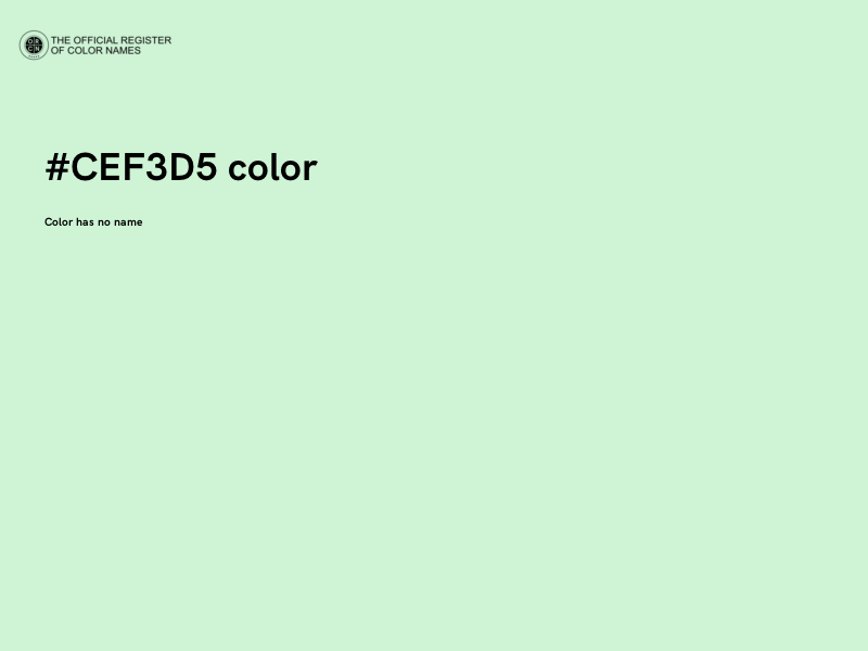 #CEF3D5 color image