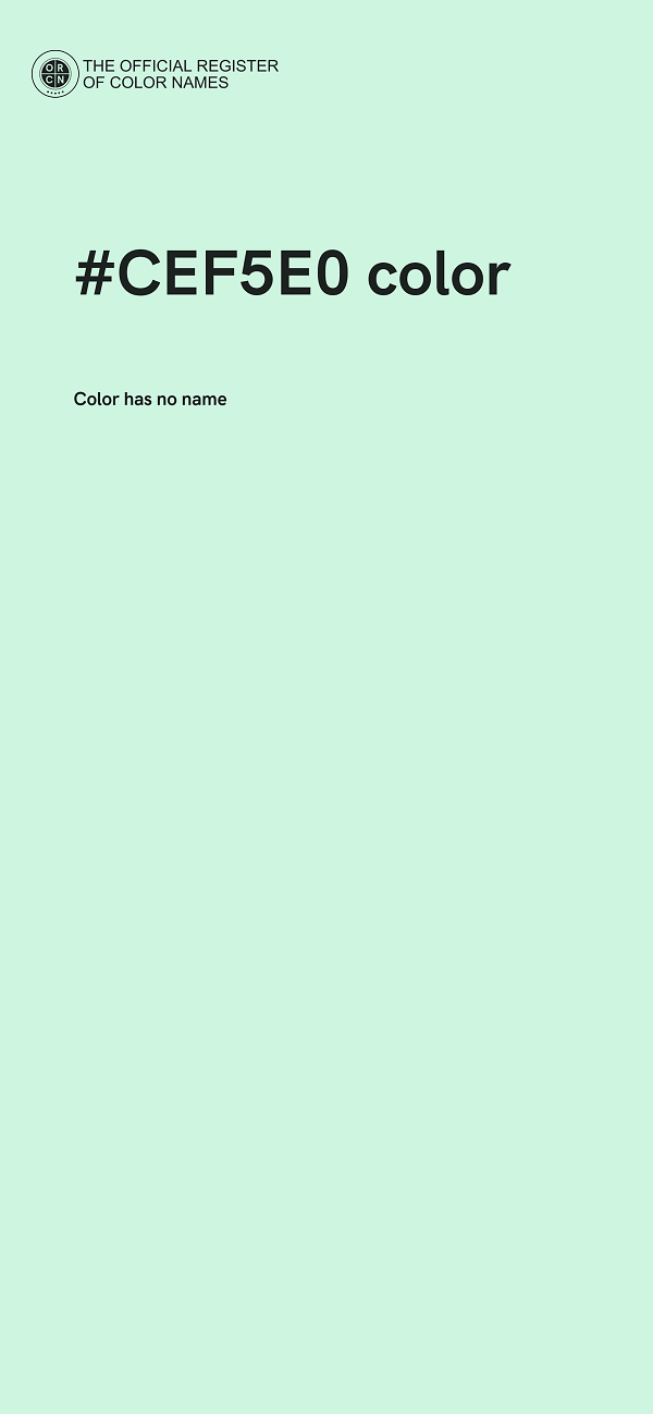 #CEF5E0 color image