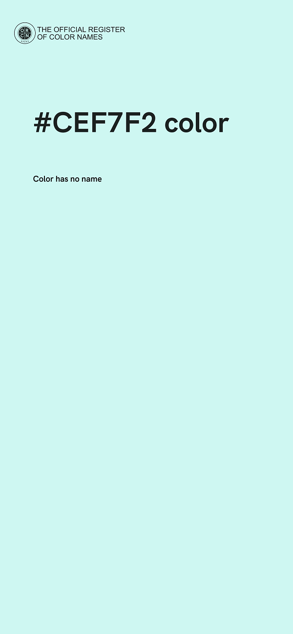 #CEF7F2 color image