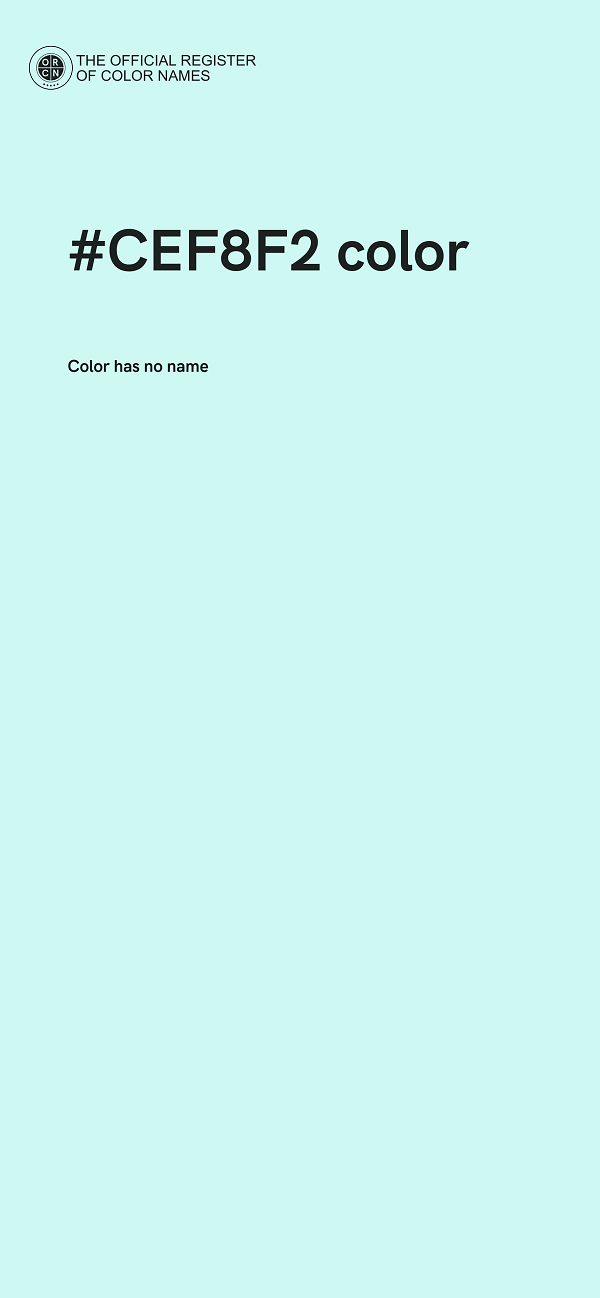 #CEF8F2 color image