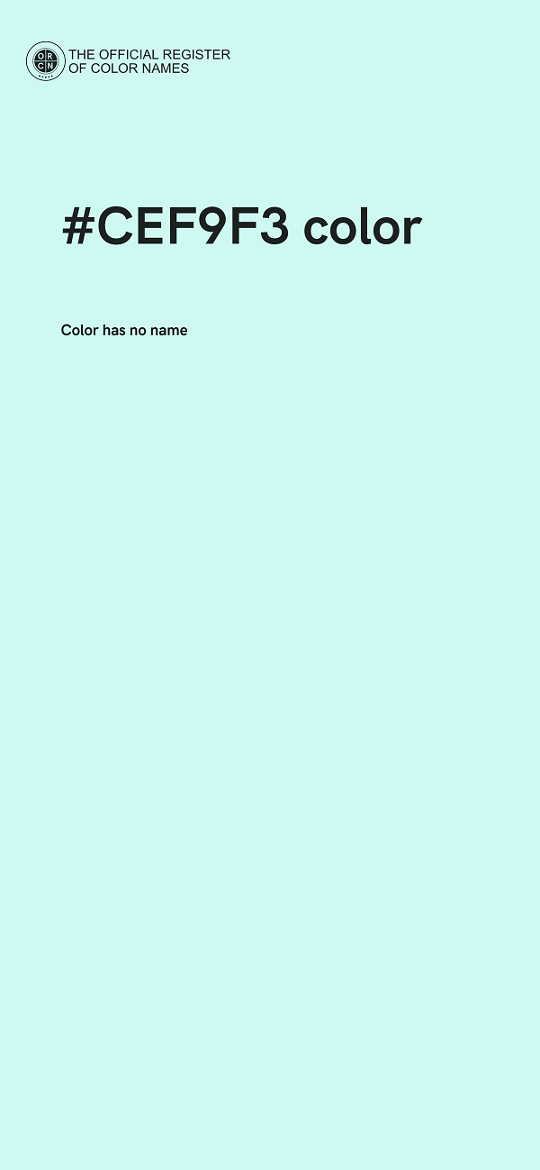 #CEF9F3 color image