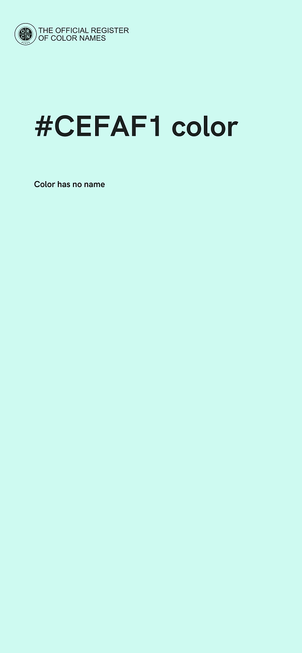 #CEFAF1 color image