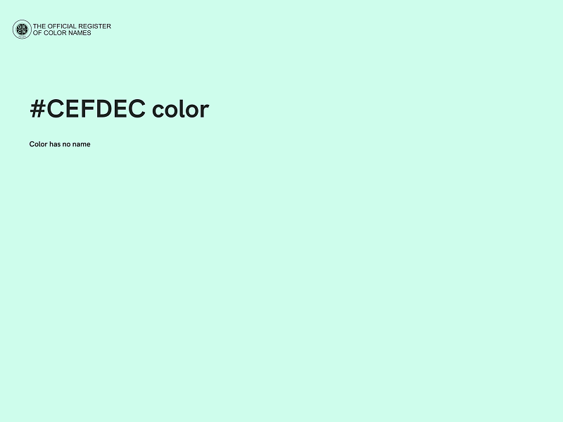 #CEFDEC color image