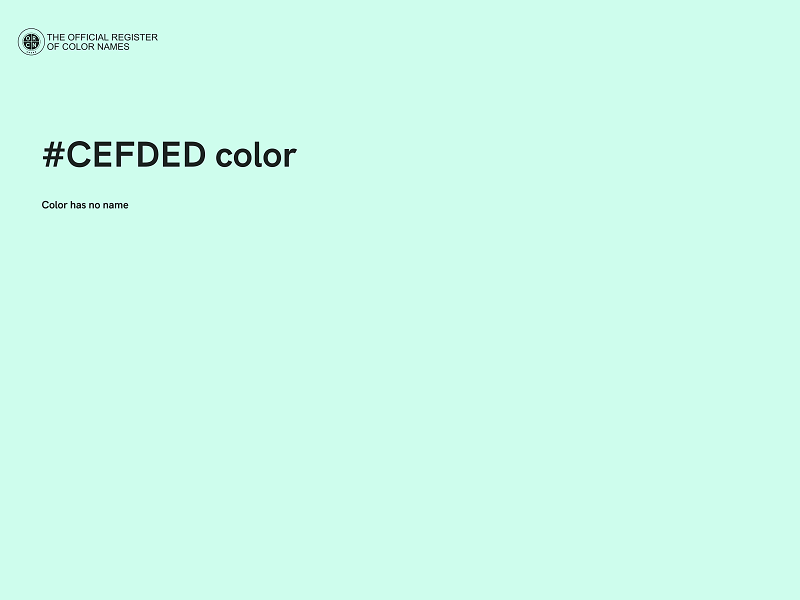 #CEFDED color image