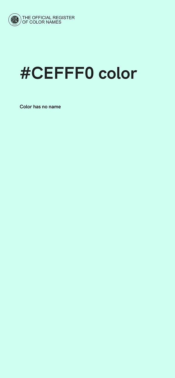 #CEFFF0 color image