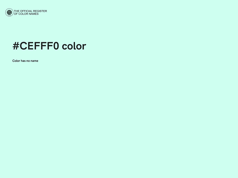 #CEFFF0 color image