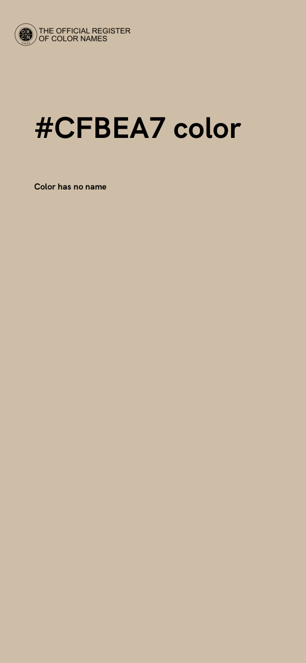 #CFBEA7 color image