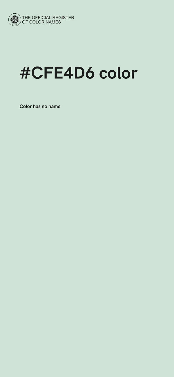 #CFE4D6 color image