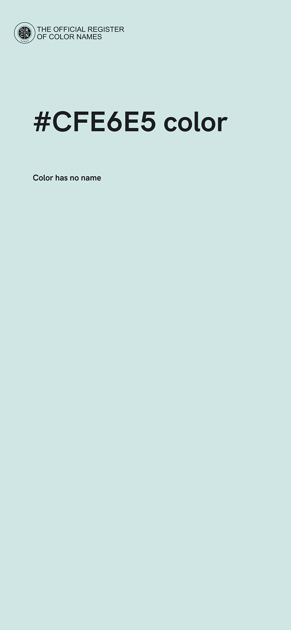 #CFE6E5 color image