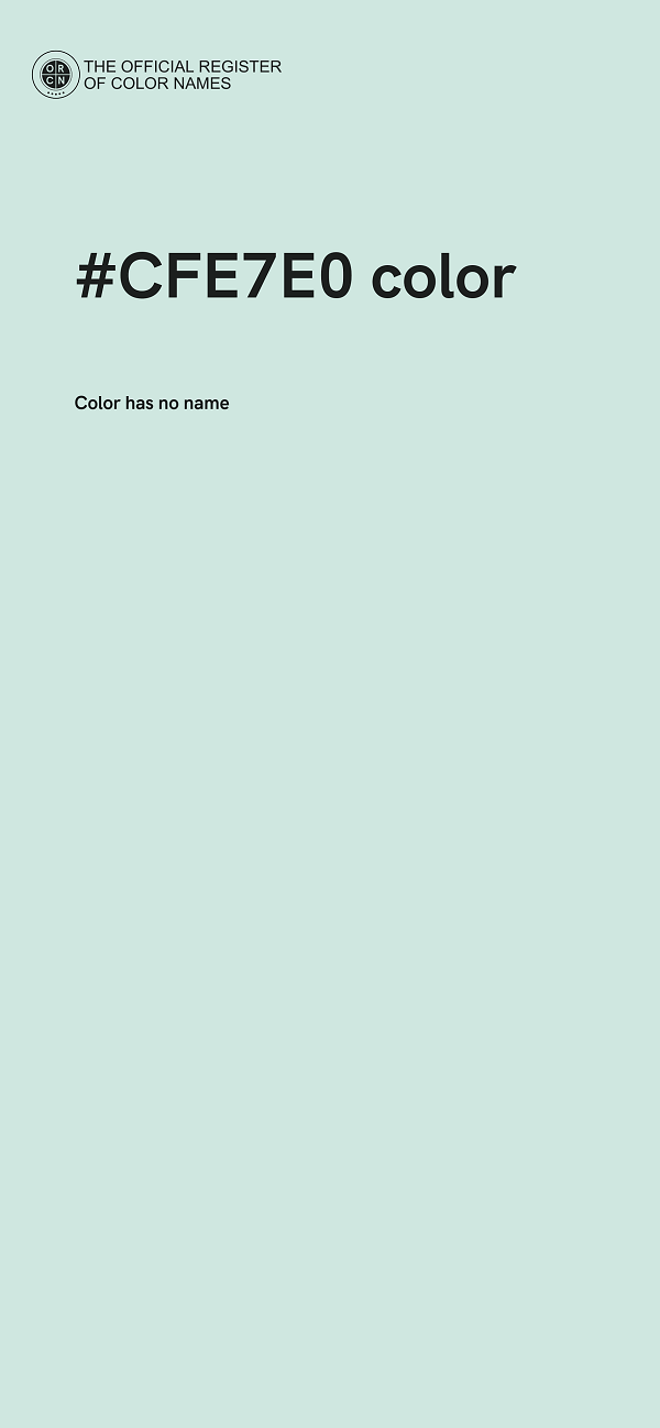 #CFE7E0 color image