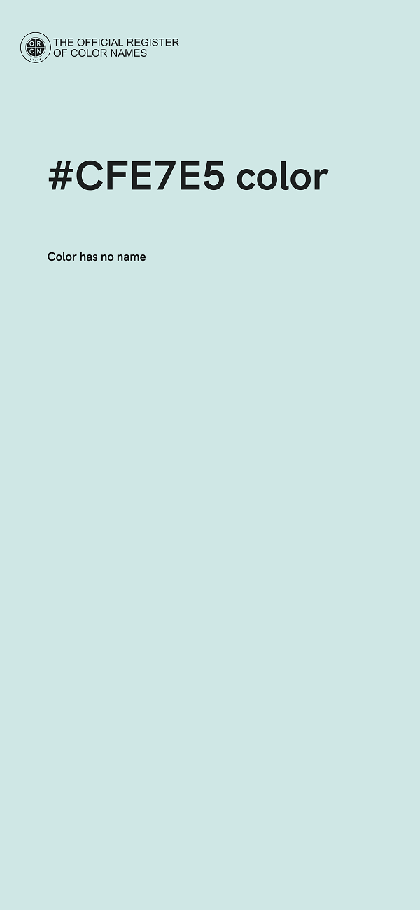 #CFE7E5 color image