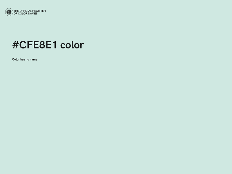 #CFE8E1 color image