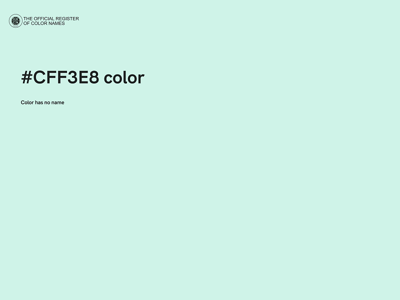 #CFF3E8 color image