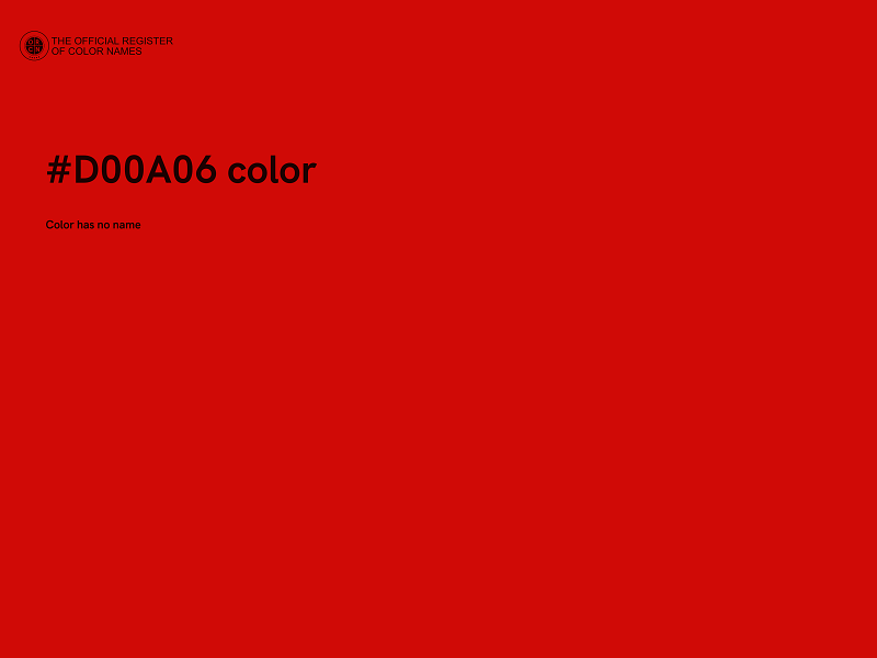 #D00A06 color image