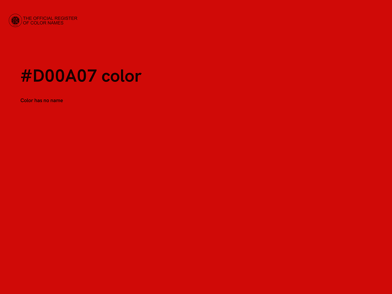 #D00A07 color image