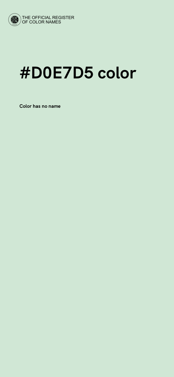 #D0E7D5 color image