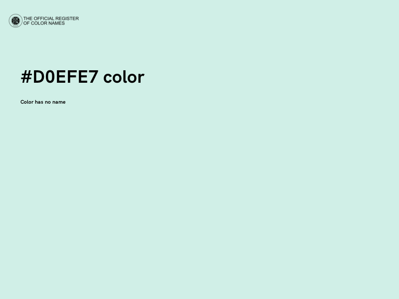 #D0EFE7 color image