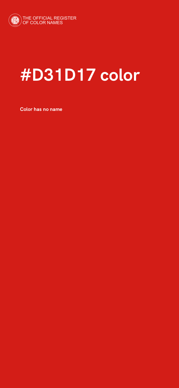 #D31D17 color image