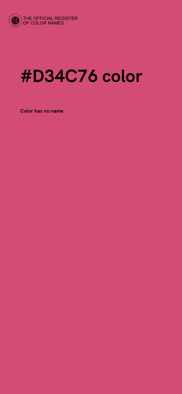 #D34C76 color image