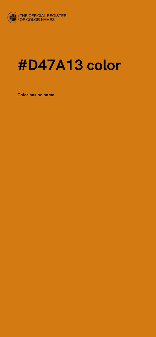 #D47A13 color image