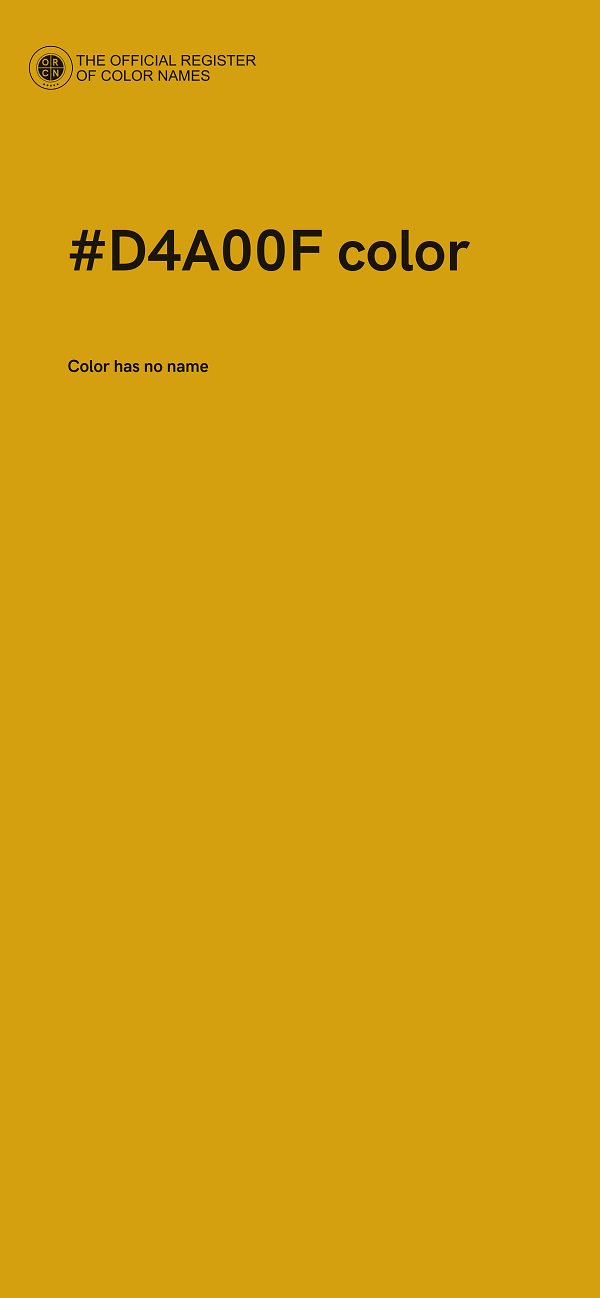 #D4A00F color image