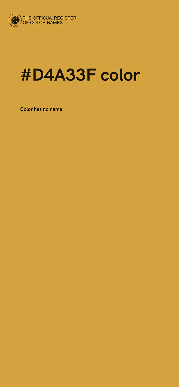 #D4A33F color image